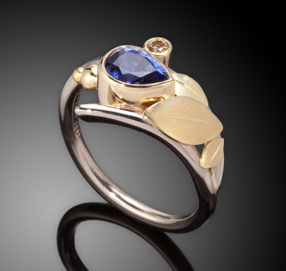 Sapphire Pear Shaped Ring